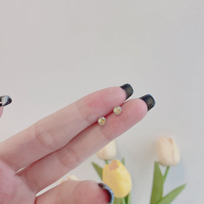 [Clover Jewelery]Sparkling Colorful Round Shape Earrings