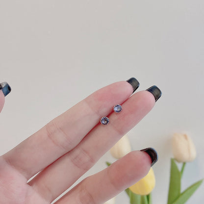 [Clover Jewelery]Sparkling Colorful Round Shape Earrings