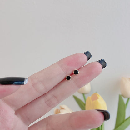 [Clover Jewelery]Sparkling Colorful Round Shape Earrings