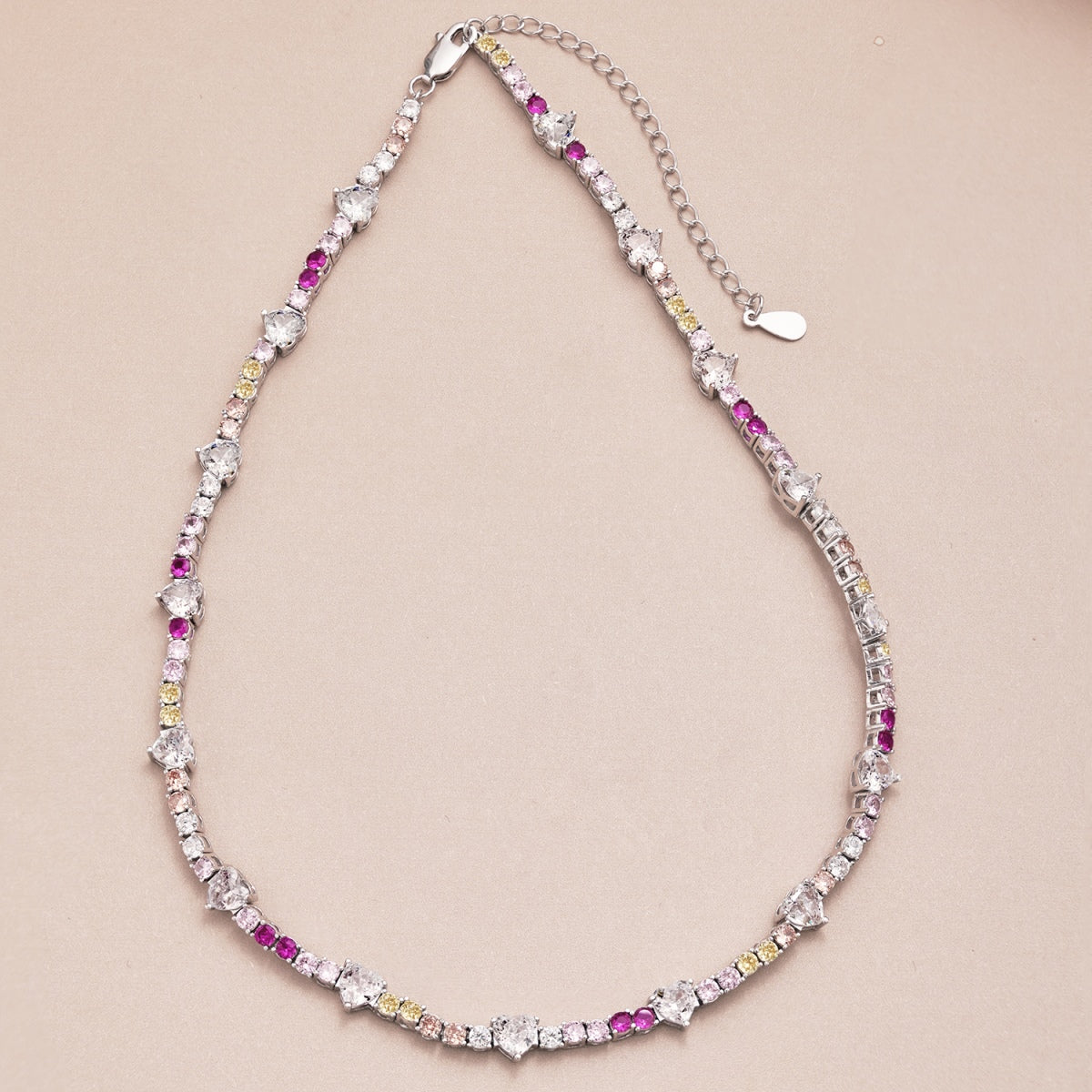 [Clover Jewelery]Delicate Colorful Rainbow Tennis Chain