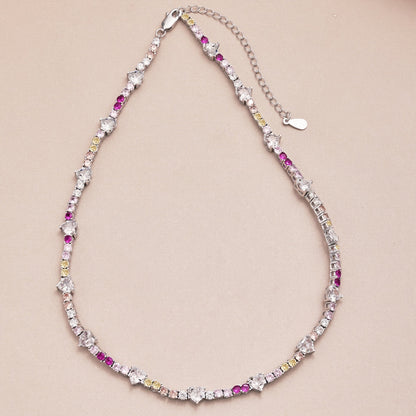 [Clover Jewelery]Delicate Colorful Rainbow Tennis Chain