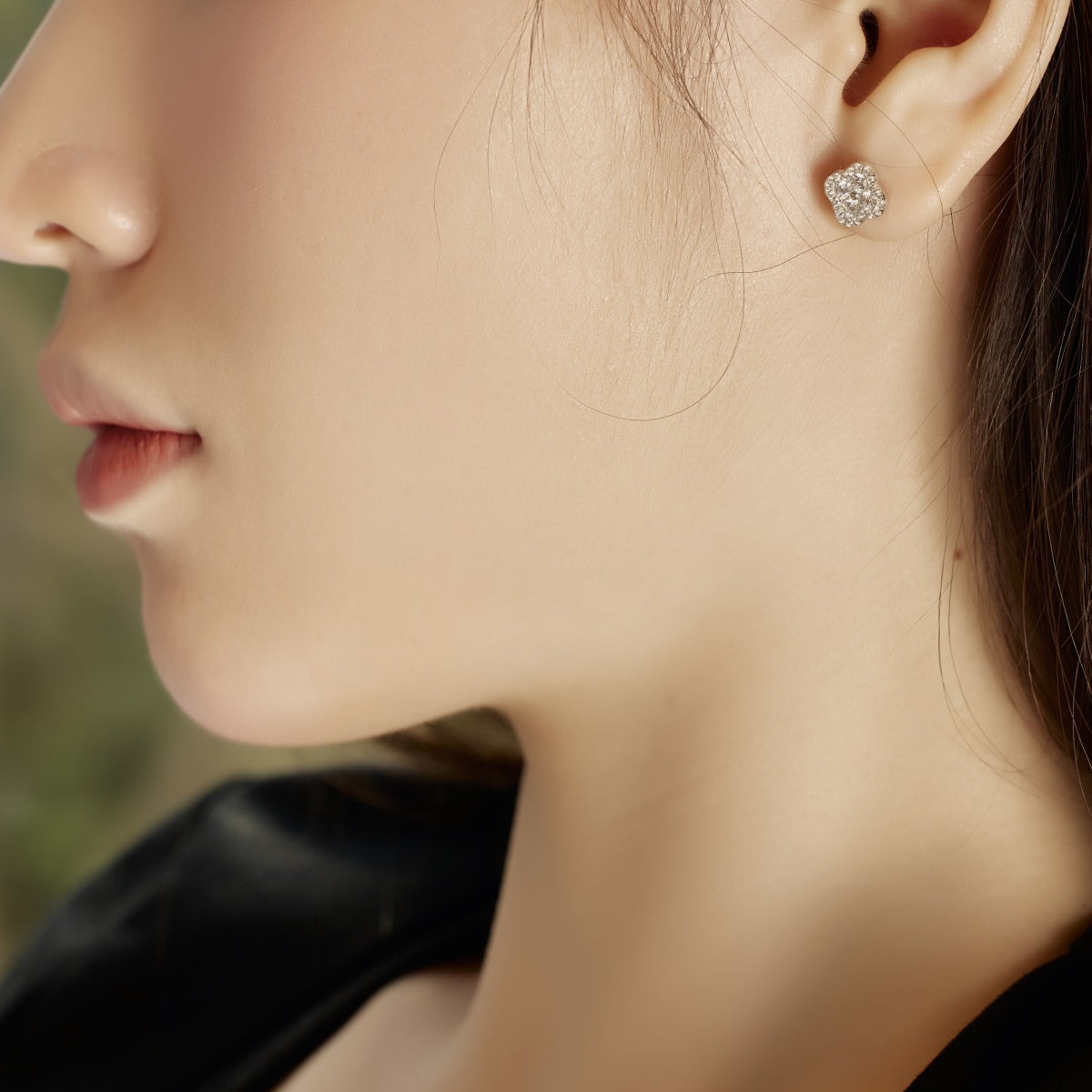 [Clover Jewelery]Four-Leaf Clover Flower Shaped Earrings