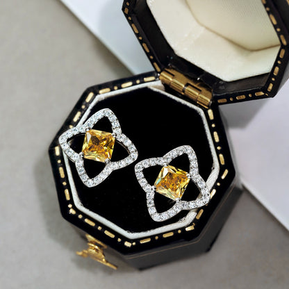 [Clover Jewelery]Elegant Star Shape Princess Cut Daily Earrings