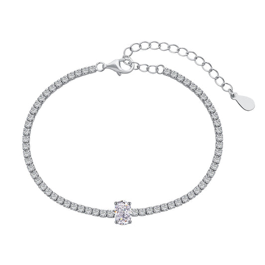 [Clover Jewelery]0.75 Carat Exquisite Oval Cut Daily Bracelet