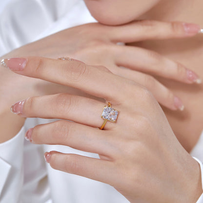 [Clover Jewelery]4.0 Carat Ornate Enchanting Radiand Cut Banquet Ring