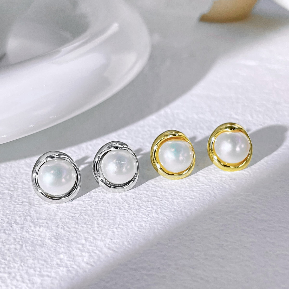 [Clover Jewelery]Dainty Bread Pearl Earrings