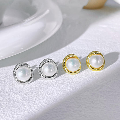 [Clover Jewelery]Dainty Bread Pearl Earrings