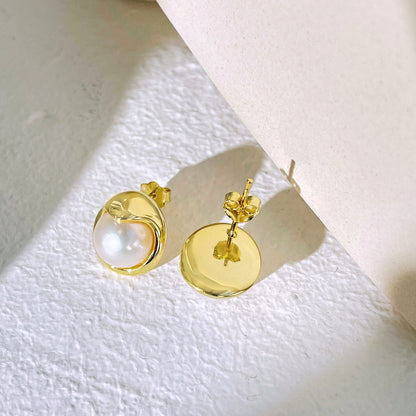 [Clover Jewelery]Dainty Bread Pearl Earrings