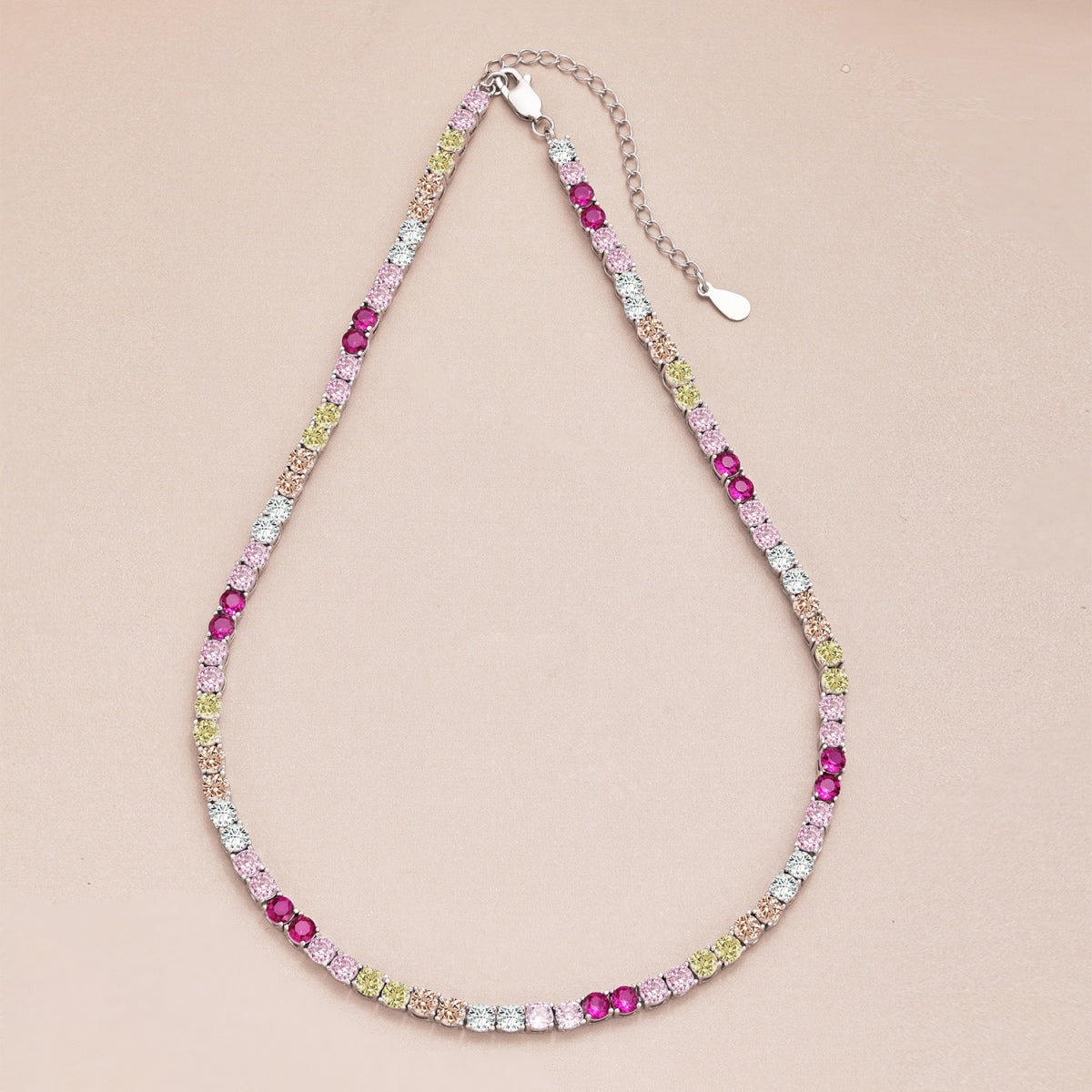[Clover Jewelery]Delicate Colorful Tennis Necklace