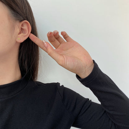 [Clover Jewelery]Sparkling Colorful Round Shape Earrings