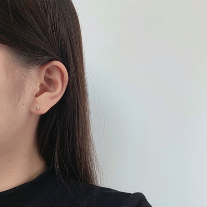 [Clover Jewelery]Sparkling Colorful Round Shape Earrings