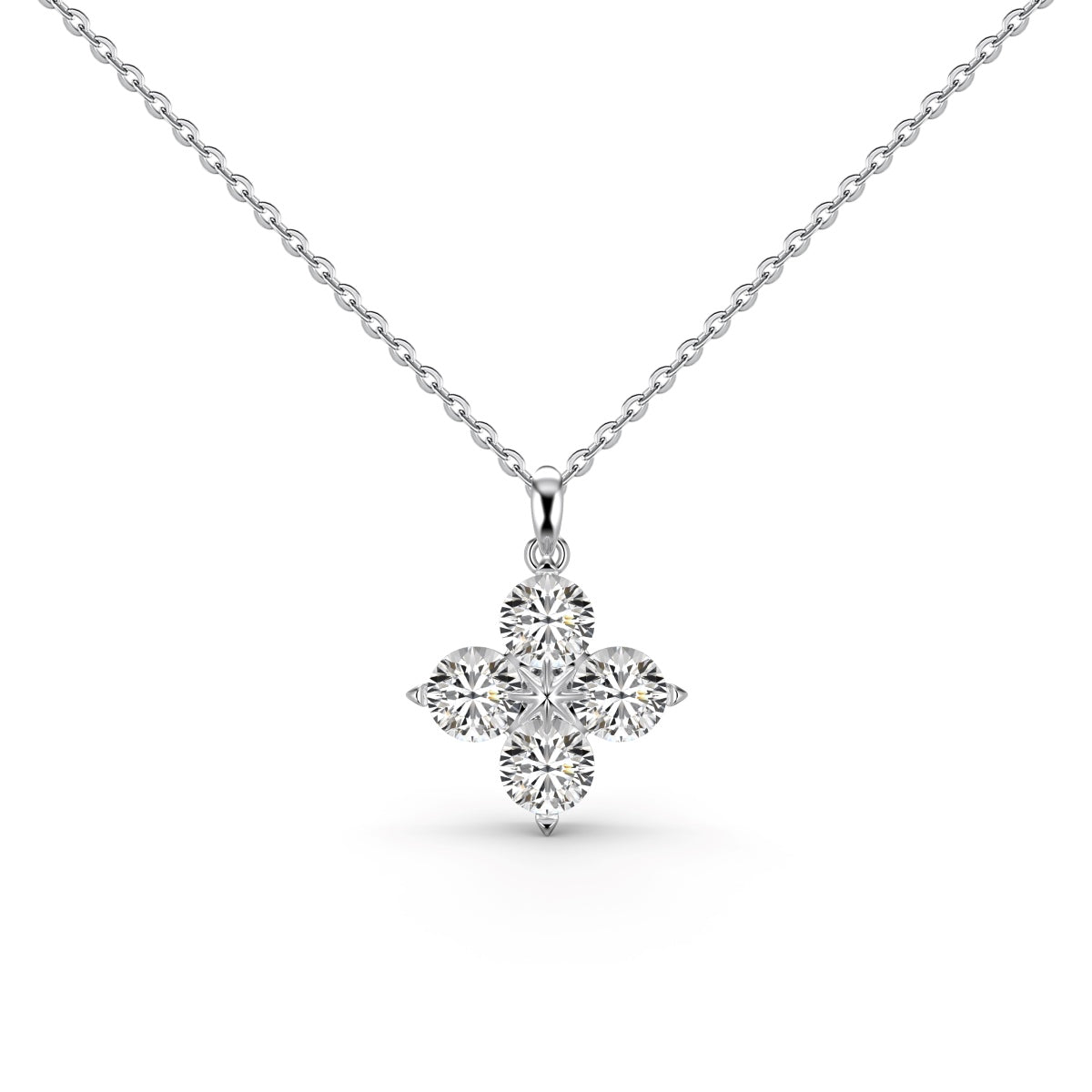 [Clover Jewelery]Four-Leaf Clover And Eight-Pointed Star Necklace