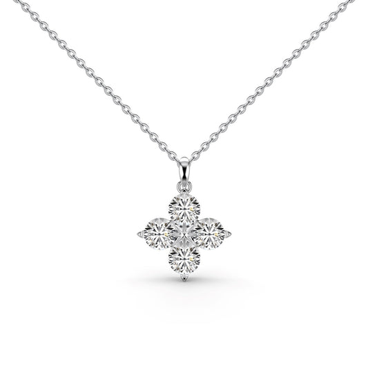 [Clover Jewelery]Four-Leaf Clover And Eight-Pointed Star Necklace