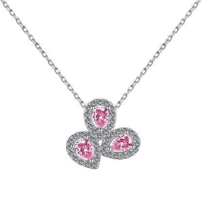 [Clover Jewelery]Elegant Flower Shape Pear Cut Necklace