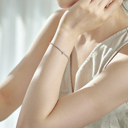 [Clover Jewelery]0.5 Carat Elegant Romantic Heart Shape Lover Bracelet