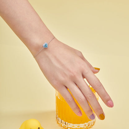 [Clover Jewelery]Sparkling Romantic Heart Shape Lover Bracelet