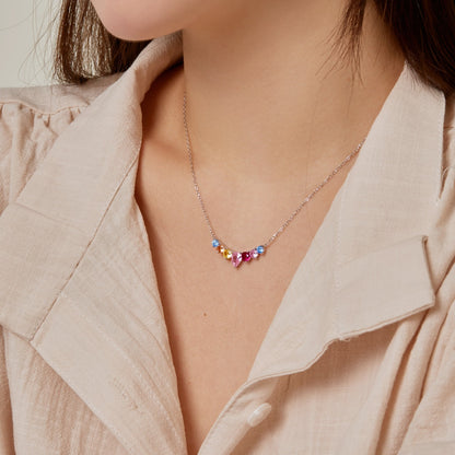 [Clover Jewelery]Dainty Colorful Heart Necklace