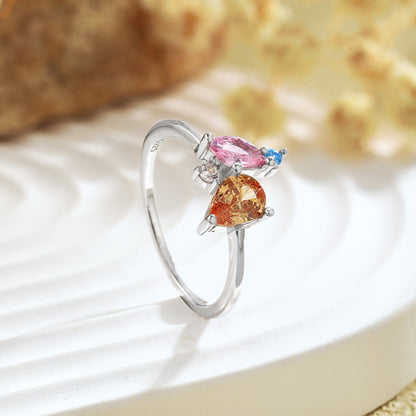 [Clover Jewelery]Radiant Colorful Multi Cut Daily Ring