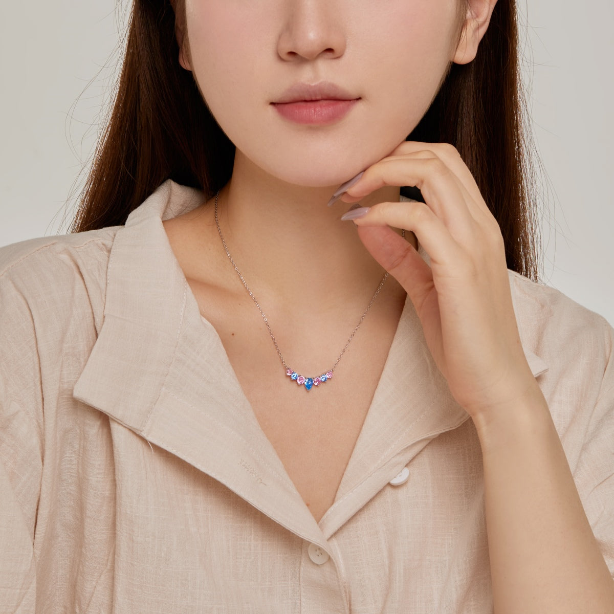 [Clover Jewelery]Dainty Colorful Heart Necklace