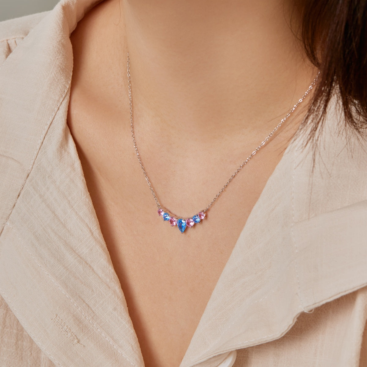 [Clover Jewelery]Dainty Colorful Heart Necklace
