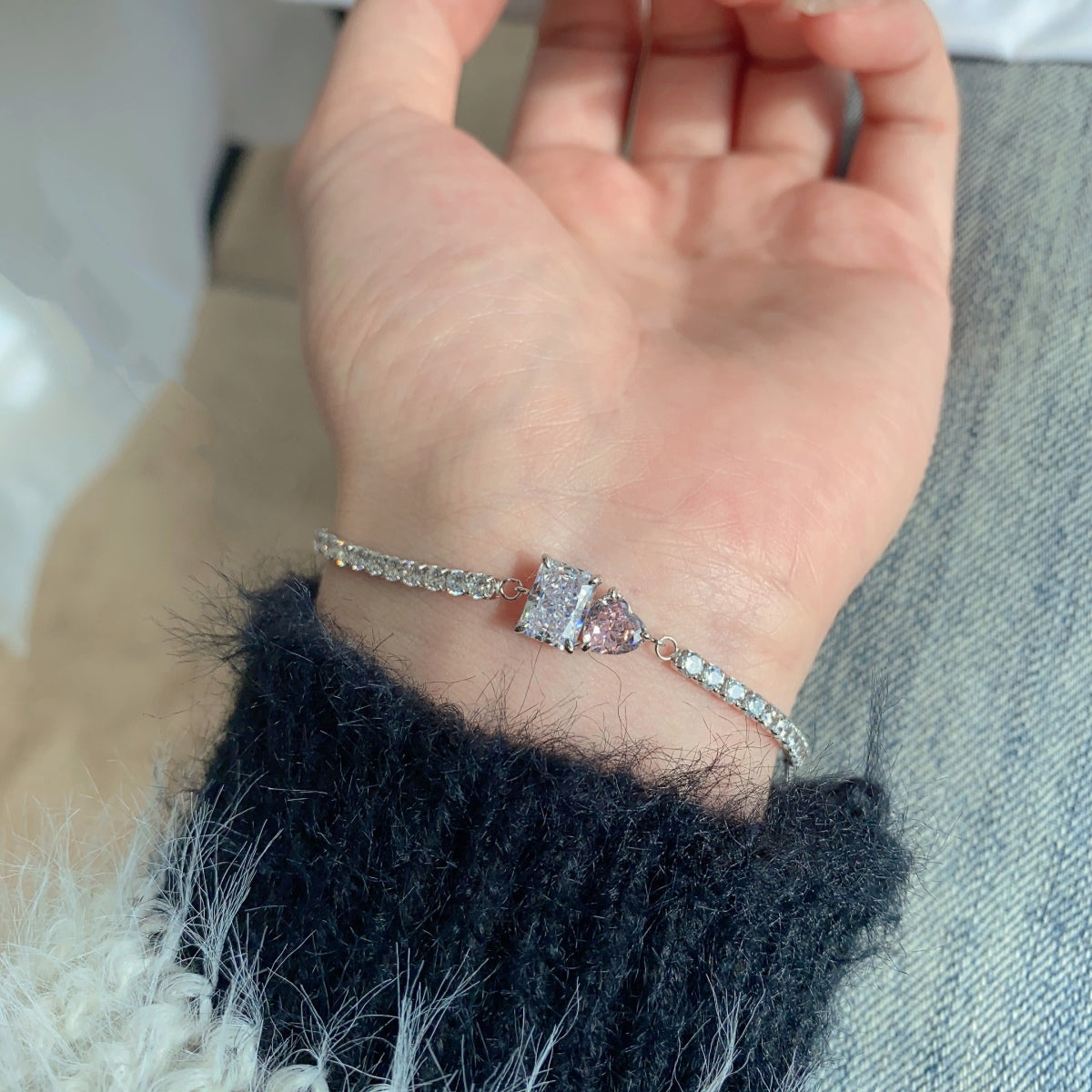 [Clover Jewelery]Dazzling Unique Multi Shape Lover Bracelet