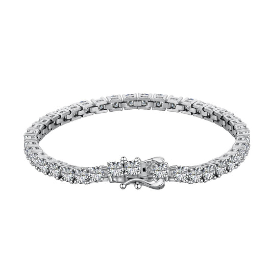 [Clover Jewelery]Luxurious Ornate Round Cut Tennis Bracelet