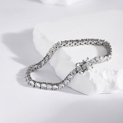 [Clover Jewelery]Luxurious Ornate Round Cut Tennis Bracelet