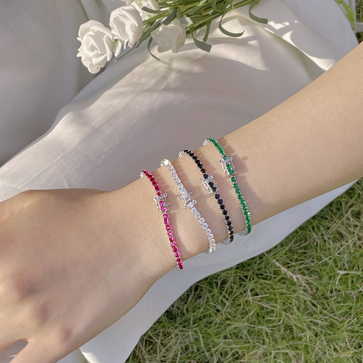 [Clover Jewelery]Radiant Colorful Round Cut Party Bracelet