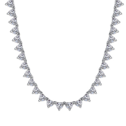 [Clover Jewelery]Ornate Heart Cut Tennis Necklace