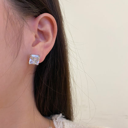 [Clover Jewelery]Delicate Square Shape Earrings