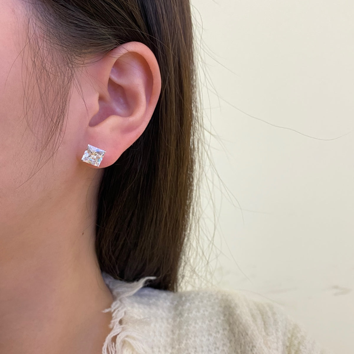 [Clover Jewelery]Ornate Square Shape Earrings