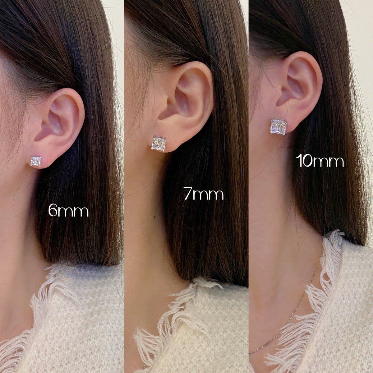 [Clover Jewelery]Delicate Square Shape Earrings