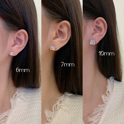 [Clover Jewelery]Delicate Square Shape Earrings