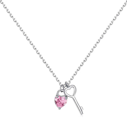[Clover Jewelery]Unique Heart Shape Key Pendent Necklace