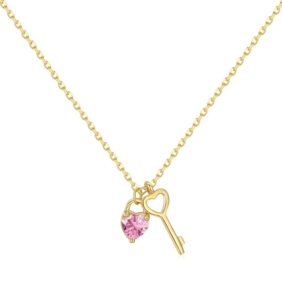 [Clover Jewelery]Unique Heart Shape Key Pendent Necklace