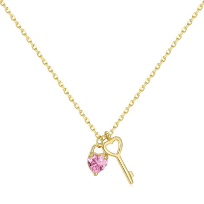 [Clover Jewelery]Unique Heart Shape Key Pendent Necklace