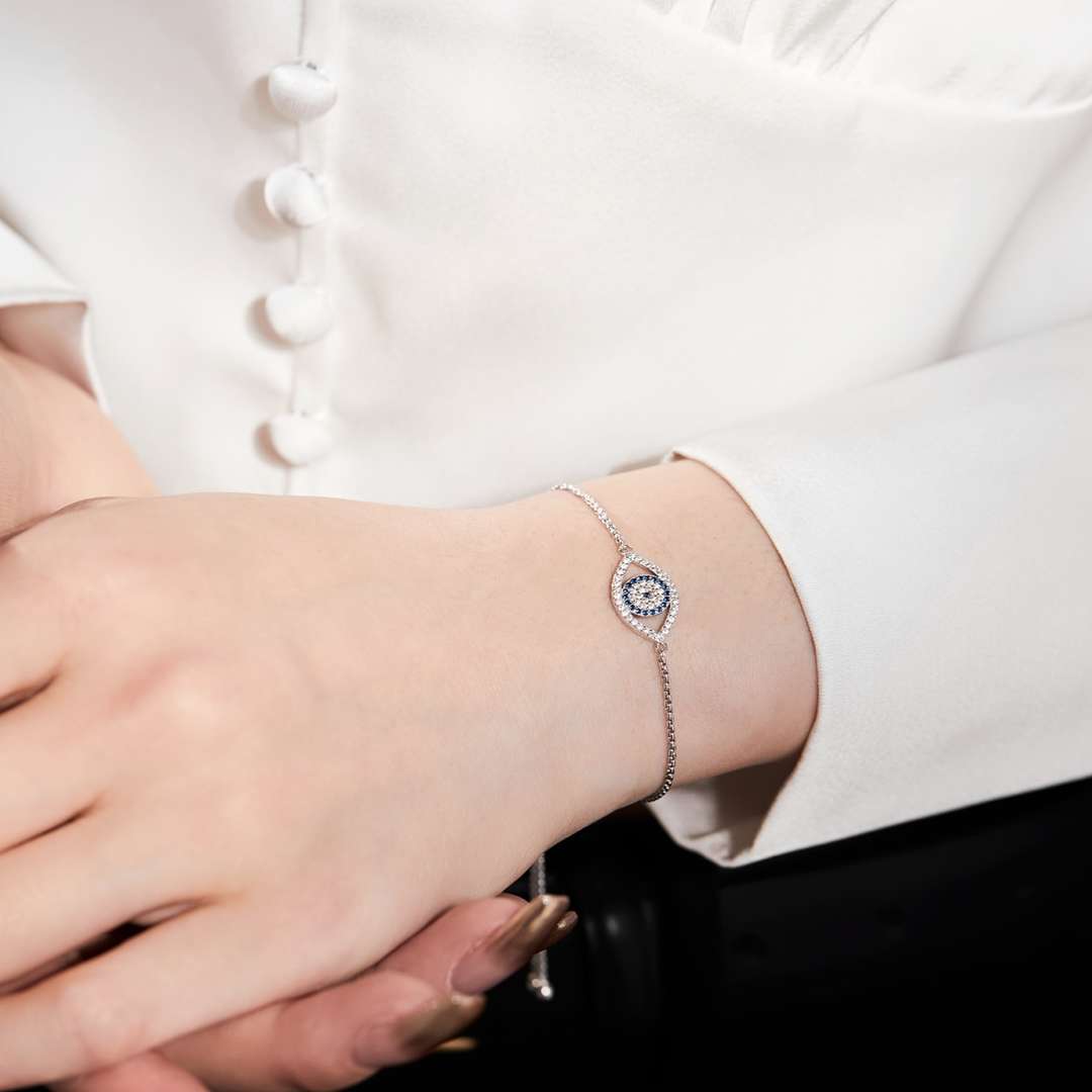 [Clover Jewelery]Dazzling Eye Shape Necklace