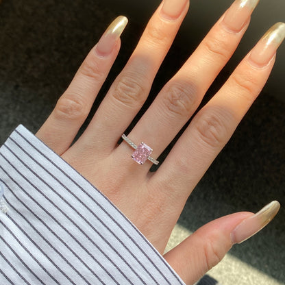 [Clover Jewelery]2.0 Carat Dazzling Sparkling Radiant Cut Party Ring