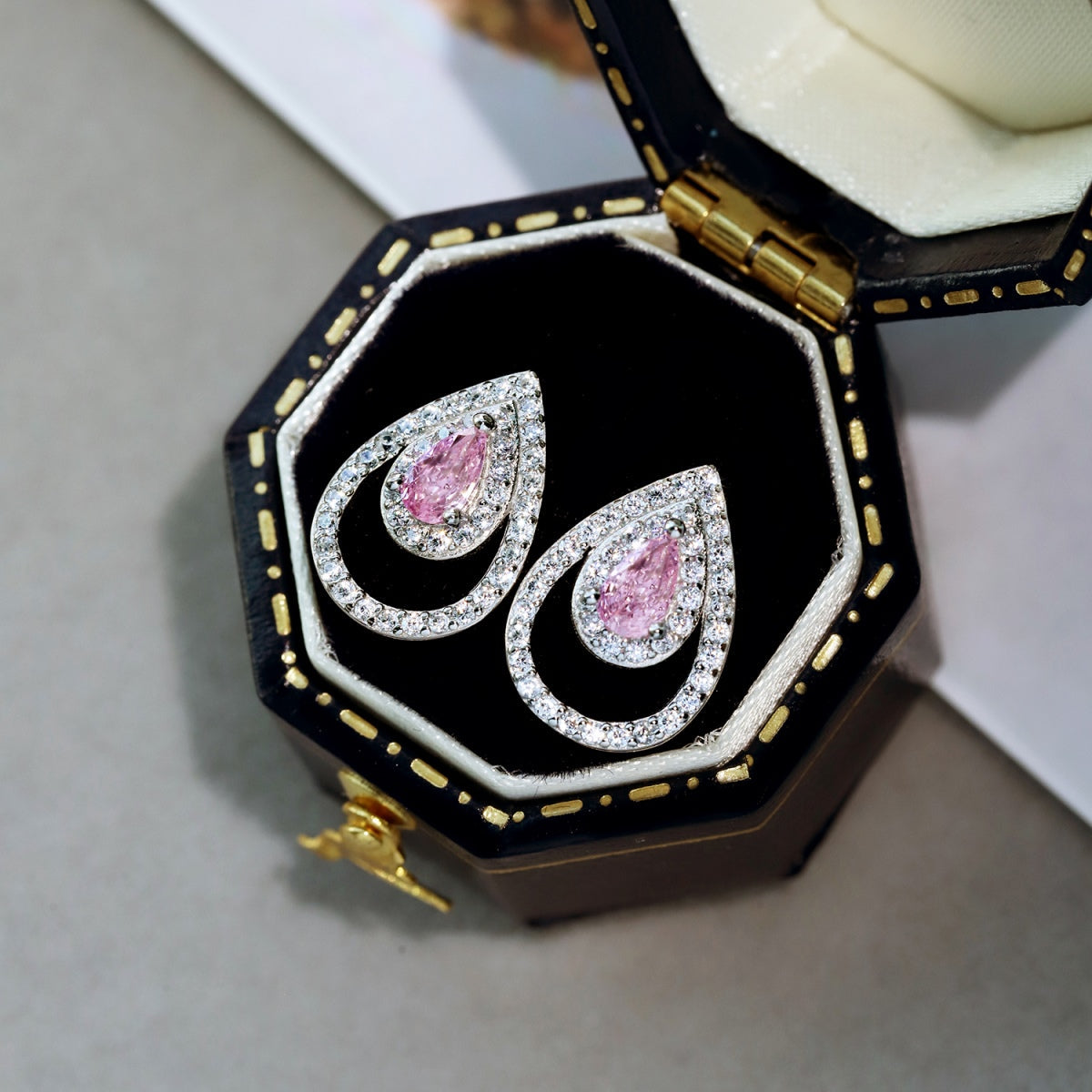 [Clover Jewelery]Sparkling Delicate Water Drop Shape Daily Earrings