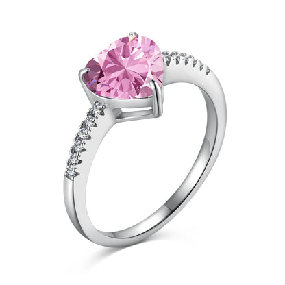 [Clover Jewelery]2.0 Carat Dazzling Lustrous Heart Cut Lover Ring