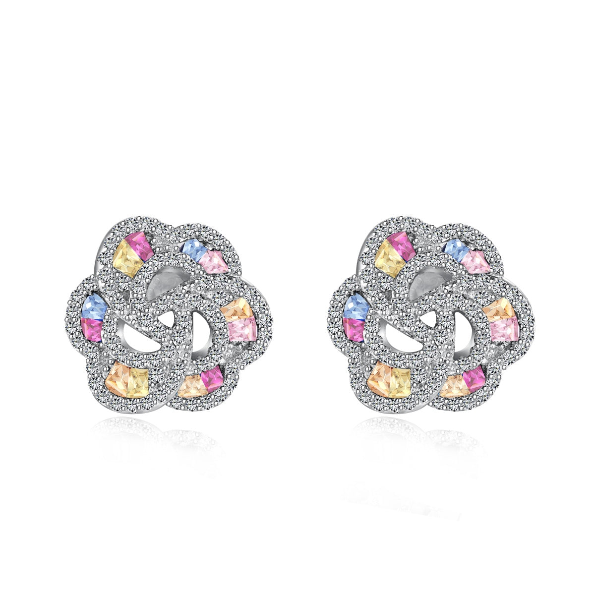 [Clover Jewelery]Exquisite Flower Shape Daily Earrings