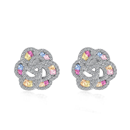 [Clover Jewelery]Exquisite Flower Shape Daily Earrings