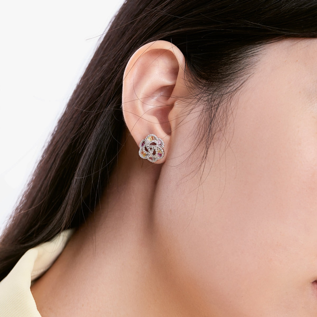 [Clover Jewelery]Exquisite Flower Shape Daily Earrings