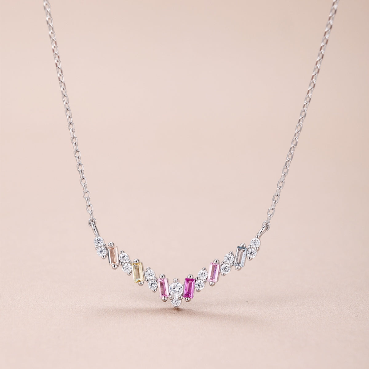 [Clover Jewelery]Dazzling Rainbow Necklace