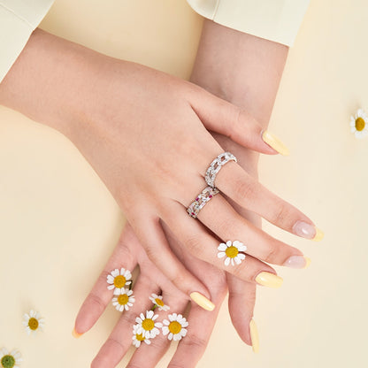 [Clover Jewelery]Sparkling Vibrant Emerald Cut Daily Ring