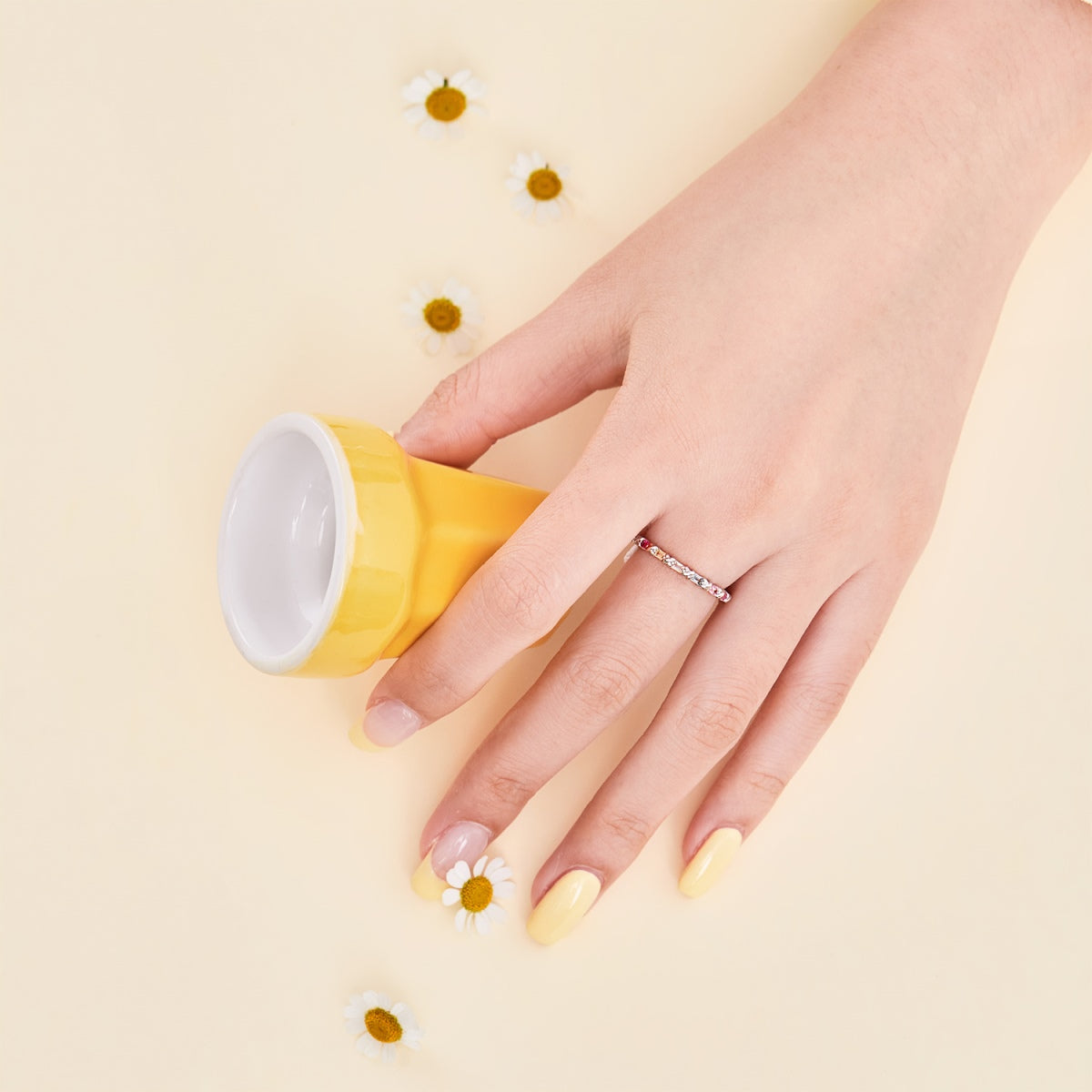 [Clover Jewelery]Charming Colorful Round Cut Daily Ring