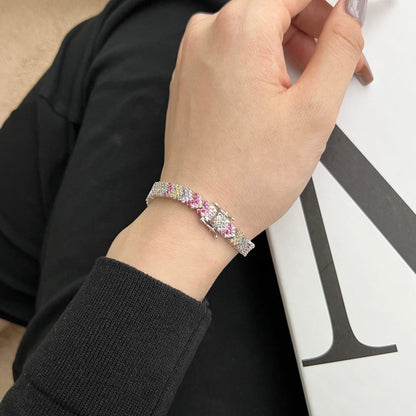 [Clover Jewelery]Ornate Sparkling Round Cut Party Bracelet