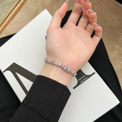 [Clover Jewelery]Ornate Sparkling Round Cut Party Bracelet