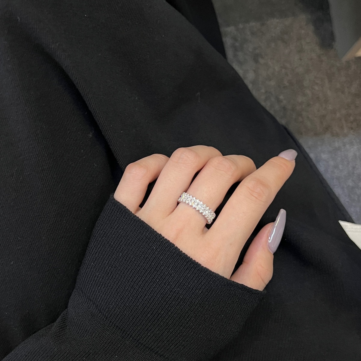 [Clover Jewelery]Splashy Ornate Emerald Cut Cocktail Ring