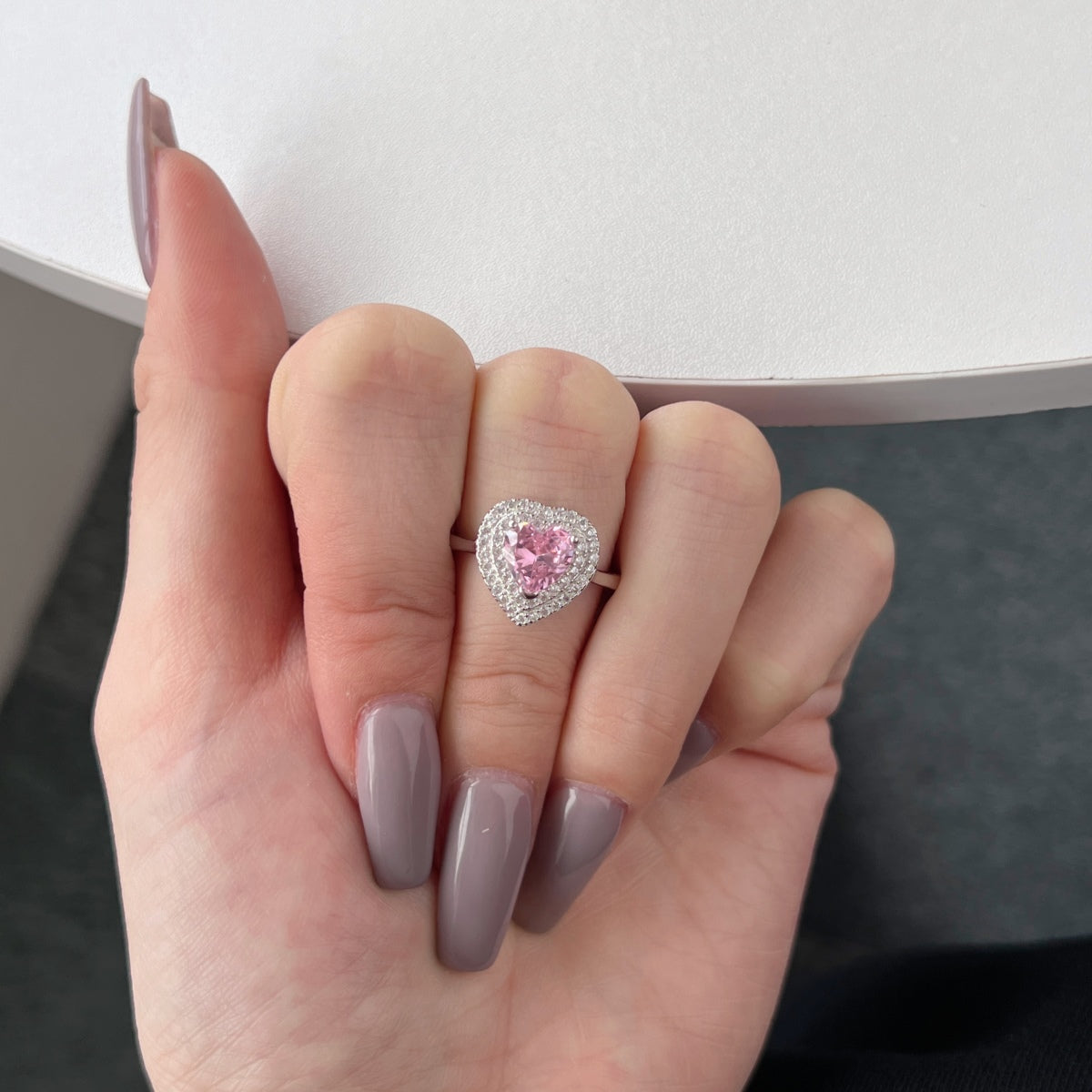 [Clover Jewelery]Delicate Ebullient Heart Shape Wedding Ring